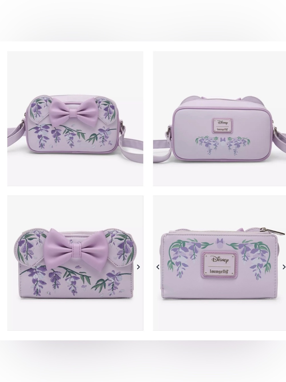 Loungefly Disney Minnie Mouse Wisteria Ears Floral
Scented Crossbody Bag/Wallet